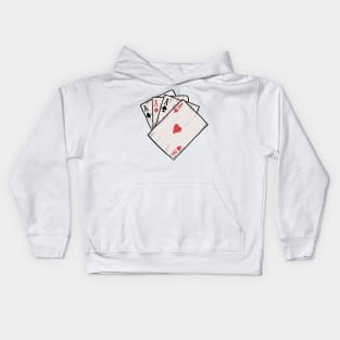 Traditional Tattoo Four Aces Playing Card Game Kids Hoodie